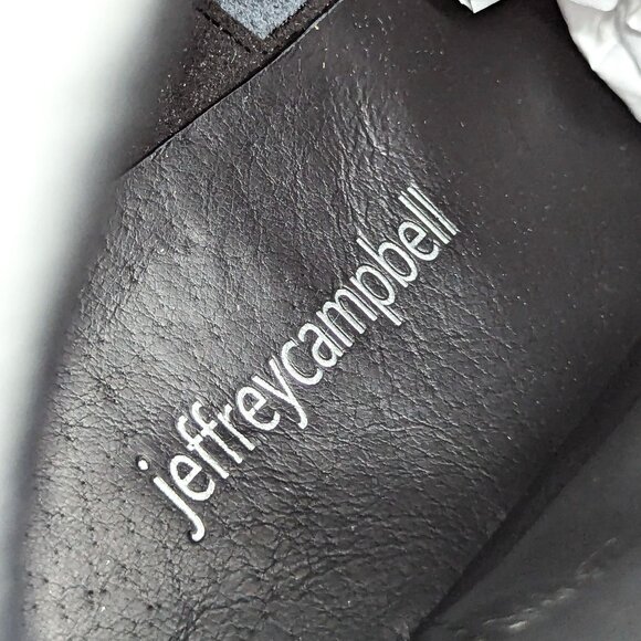 Jeffrey Campbell Women Hikes Black Leather Festival Platform Combat Boots size 7 - Picture 6 of 11